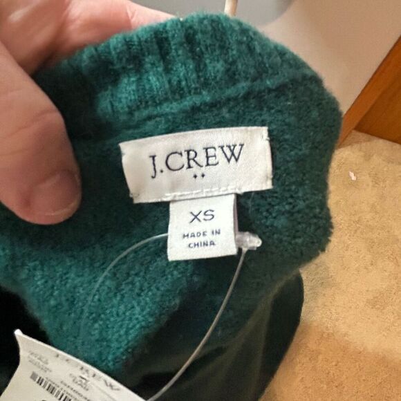 J. Crew Factory green crewneck wool blend sweater size XS NEW‎ - Picture 4 of 7